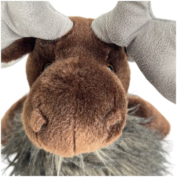 Ganz MYLO Moose Plush Shaggy Furry 18 Inch Floppy Stuffed Animal Toy Brown Gray - Picture 2 of 8